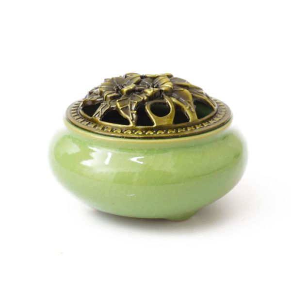 Курильниця для пахощів керамічна "Тріснувший лід" салатова
