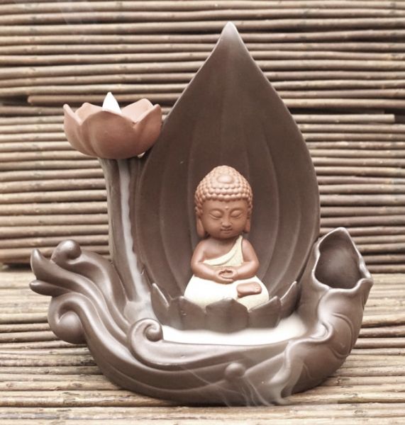 Підставка під аромаконуси Водоспад "Рідкий дим" керамічна "Будда з лотосом"