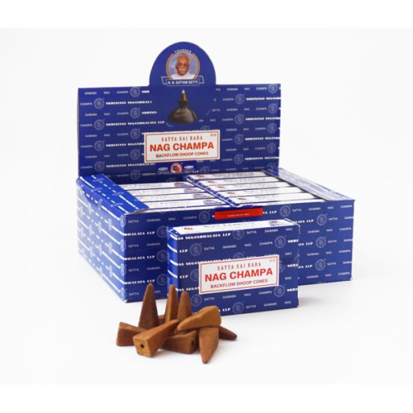 Ароматичні конуси Рідкий дим Наг Чампа Сатья SATYA BACK FLOW CONES NAG CHAMPA 10 шт.