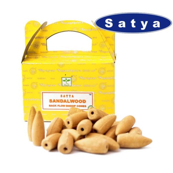 Ароматичні конуси Рідкий дим Сандалове дерево Сатья Satya Back Flow cones SANDALWOOD 24 шт.