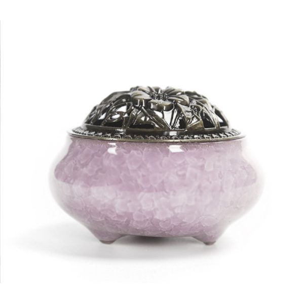 Курильниця для пахощів керамічна "Тріснувший лід" світло-бузкова