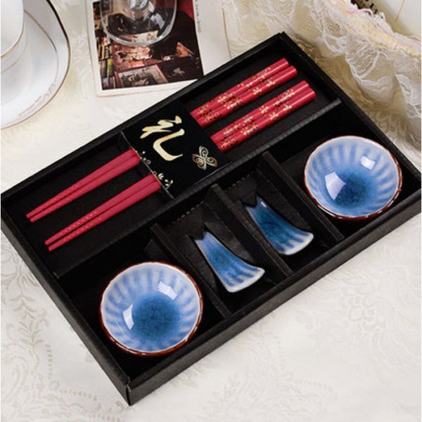 Набір для суші на 2 особи "Хризантеми" 6 предметів Синій