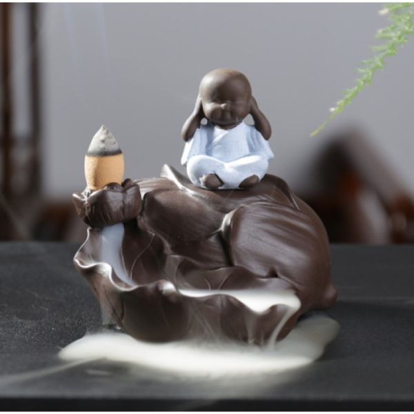 Підставка для пахощів "Рідкий дим" керамічна "Бутон Лотоса Нічого не чую"