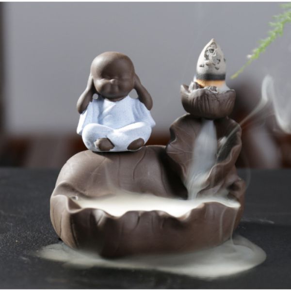 Підставка для пахощів Рідкий дим керамічна "Лист лотоса Нічого не чую"