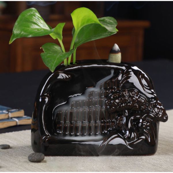 Підставка для пахощів "Рідкий дим" керамічна "Пейзажний водоспад"