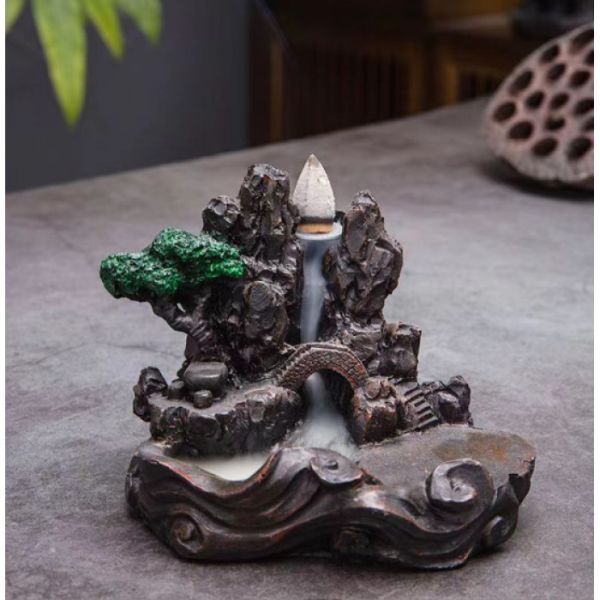 Підставка для пахощів "Рідкий дим" полістоун "Міст у горах"