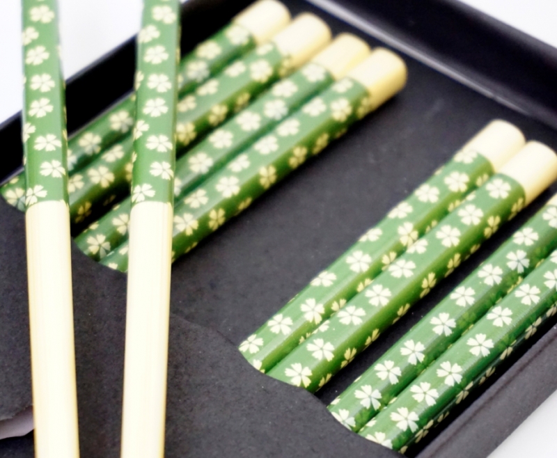 Палички для їжі бамбукові з малюнком набір 5 пар №1